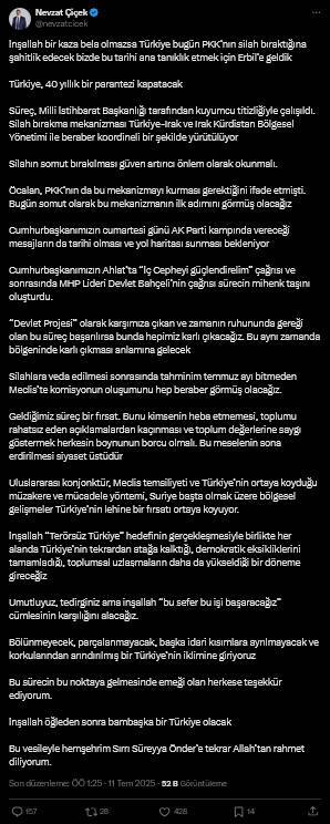 PKK'nın silah bırakma törenine katılan ekran yüzleri ve gazeteciler neler paylaştı? İşte o paylaşımlar 9